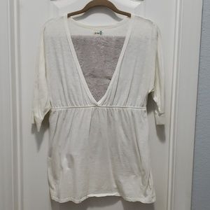 White empire waist top